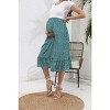 High Waist Floral Print Ruffled Tiered Midi Maternity Skirt - 4 of 4