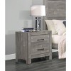 NicBex Simple Rustic 2 Drawer Nightstands Rustic Black Metal Hardware for Bedroom, Gray - 2 of 4