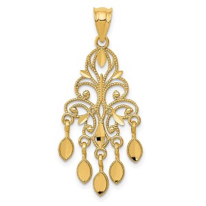 Black Bow Jewelry 14k Yellow Gold Chandelier Pendant, 15mm (9/16 inch) - 1 of 4