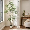 Artificial Plants Indoor, 5FT Tall Faux Floor Plant in Pot, Nandina Artificial Tree with Grey Planter - 3 of 4