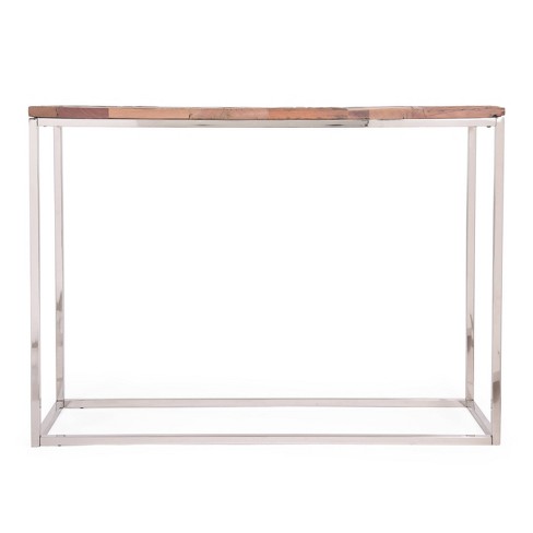 Silver wood deals console table