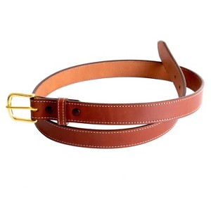 Lehman's Amish-Made Leather Dress Belt for Business or Everyday Wear, Goldtone Buckle, 1 Inch Wide - 1 of 4
