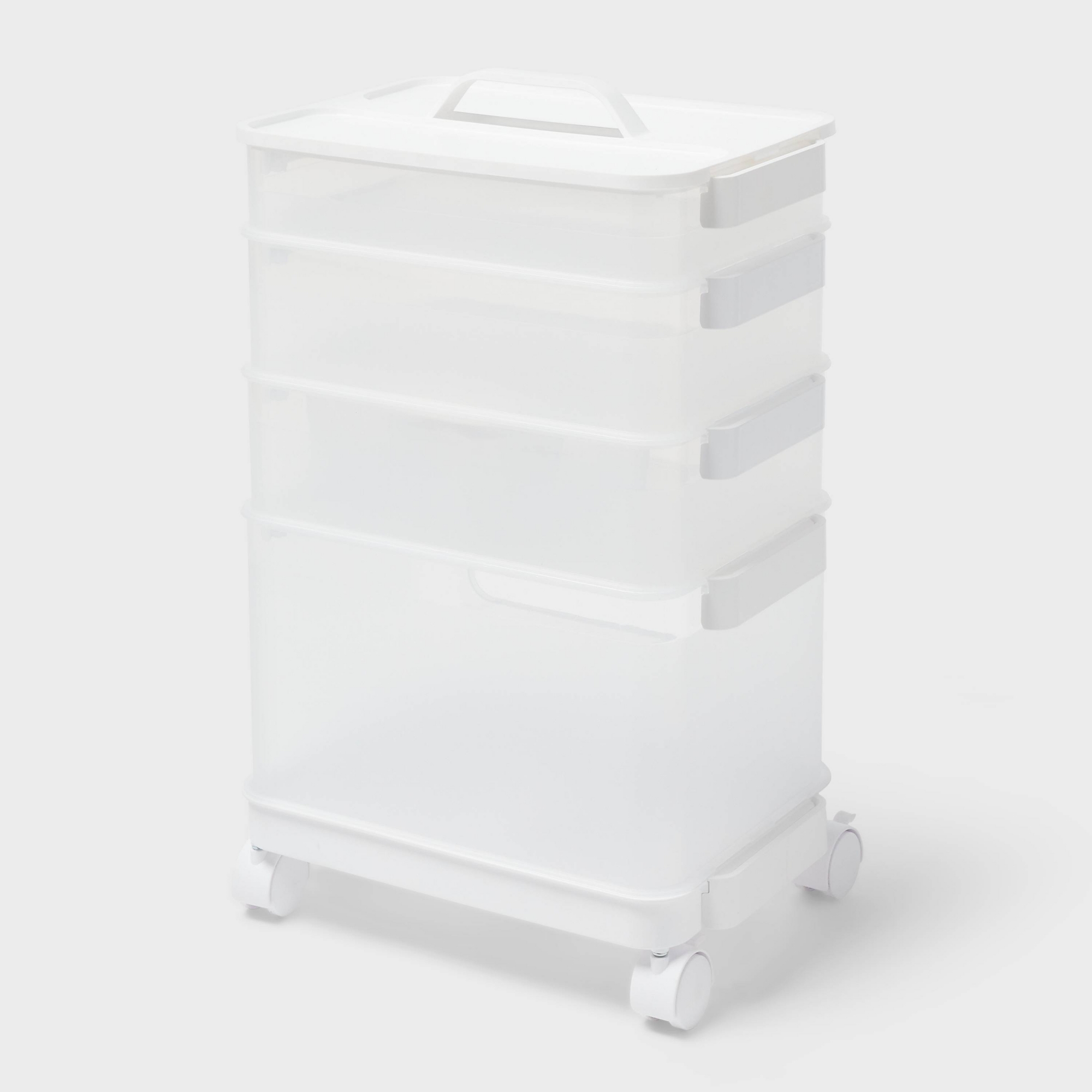 7pc Click in Place Rolling Storage Cart Kit Plastic Storage Home and Office Organization - Brightroom™
