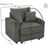 NicBex Couches for Living Room Accent Chair Sofa with Storage Armrest, Comfy Corduroy Upholstered Sofa Couch with Cup Holders and a Phone Holder - 3 of 4
