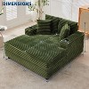 Oversized Corduroy Chaise Lounge Chair with Charging Station, Cup Holders & Pillows,Comfy Sleeper Sofa for Living Room,Apartments - 3 of 4