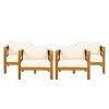 Christopher Knight Home Caribbel Transitional Outdoor Acacia Wood Club Chair with Cushions (Set of 4) - 2 of 4