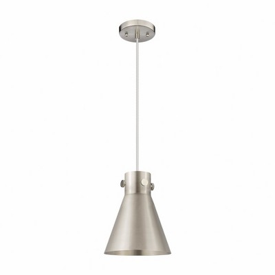 Newton Cone - 1 Light Pendant with Metal Shade In Industrial Style-9.88 Inches Tall and 8 Inches Wide