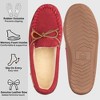 Alpine Swiss Sabine Womens Moccasin Slippers Genuine Suede House Shoe Memory Foam Insole Plush Faux Shearling Fur Indoor Outdoor Anti-Slip Rubber Sole - 2 of 4
