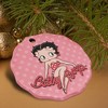 Betty Boop Pink Polka Dots Porcelain Scalloped Holiday Christmas Tree Ornament - 2.8" (7.1 cm) - 4 of 4
