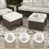 YARDSIGHT 2-Piece Outdoor Patio Ottoman - All-Weather Dark Brown Wicker Rattan Footstool/Seat for Indoor & Outdoor - 4 of 4