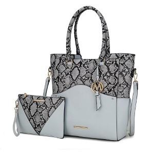 MKF Collection Iris Snake Embossed Women’s Tote Bag with matching Wristlet Pouch by Mia K - 1 of 4
