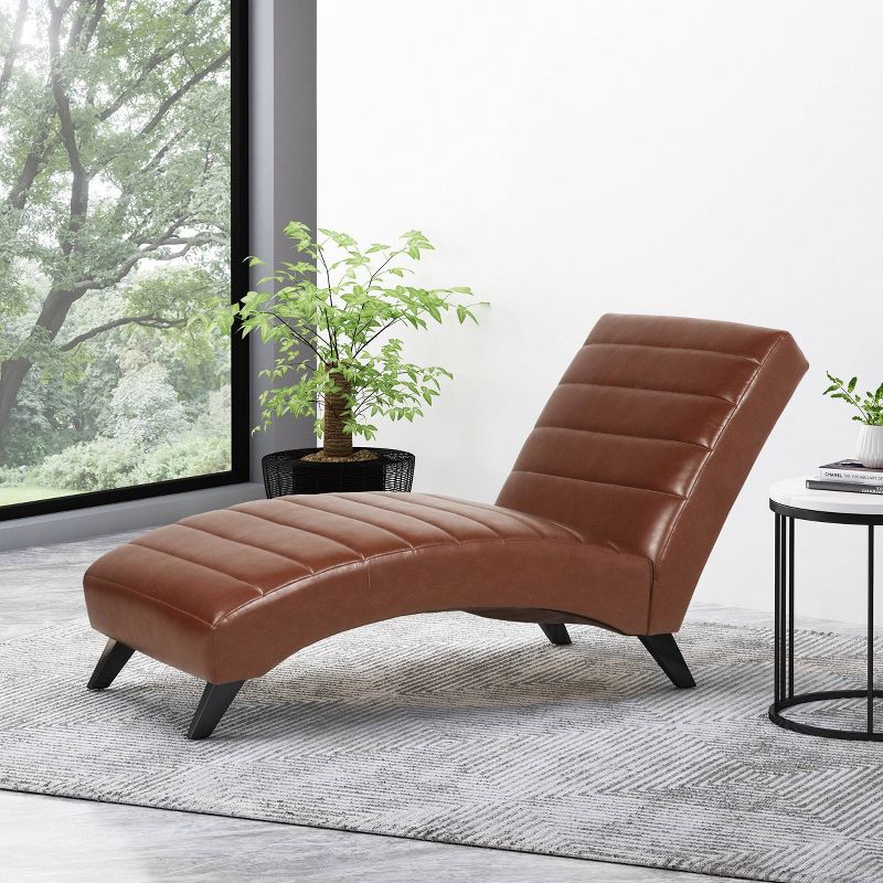 Stillmore Contemporary Channel Stitch Chaise Lounge - Christopher Knight Home, 3 of 11