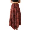 Women's Boho Maxi Skirt - Floral Print Long Flowy Skirt Blossom Orange - 3 of 4
