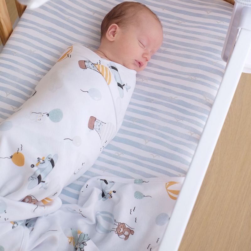 Living Textiles|2PK Jersey Swaddle - Up And Up Away, 2 of 4