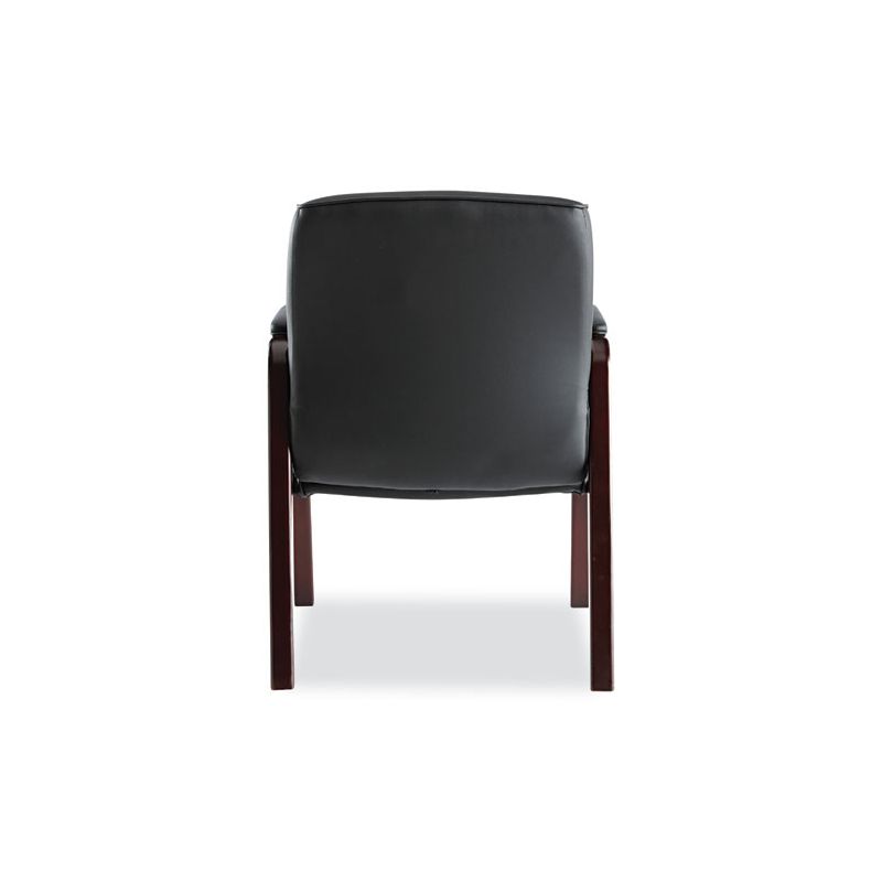 Alera Alera Madaris Series Bonded Leather Guest Chair with Wood Trim Legs, 25.39" x 25.98" x 35.62", Black Seat/Back, Mahogany Base, 5 of 8