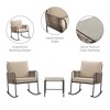 3-Piece Steel Frame Rocking Chair Set Beige – Teamson Home: Rope Accents & Cushions - 2 of 4