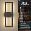 LamQee Black LED Wall Sconce Outdoor Large Modern Exterior Light Fixture Outside Lighting Sleek Dual Rectangle Indoor Light - 2 of 4