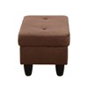 DOMETOUR Brown Flannel Storage Ottoman for Living Room or Bedroom - 3 of 4