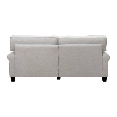 78" Pebble Gray Microfiber Rolled Arm Sofa with Removable Cushions
