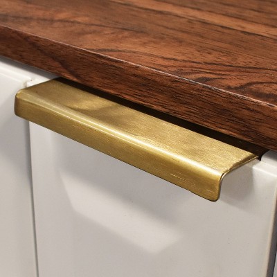 Burnished Walnut Mid-Century Console Table with Storage