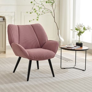 Modern Accent Chair Wingback Armchair Mid-Century Upholstered Lounge Arm Chair with Solid Wood Frame & Soft Cushion for Living Room, Bedroom - 1 of 4