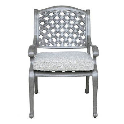 NicBex 1pc Outdoor Dining Chairs with Cushions and Aluminium Frame for Patio,Backyard,Gray