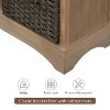 Vynxaria Modern Farmhouse Storage Unit 28"L×11.8"W×28"H, Distressed Acacia Wood, 2 Drawers and 4 Rattan Baskets, 400LBS - 4 of 4