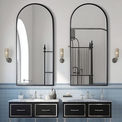 Spassway Set of 2 Arched Bathroom Mirrors Decorative Wall Mirrors Modern Wall Decor for Living Room Bedroom Entryway
