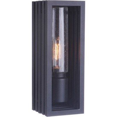 Small Black Aluminum Outdoor Wall Lantern with Clear Glass