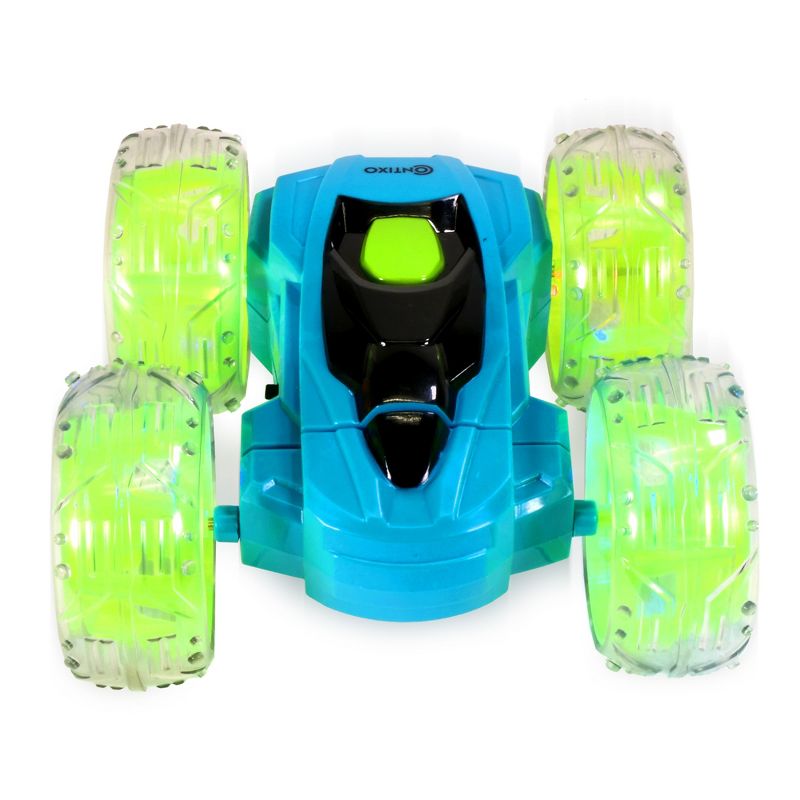 Contixo SC3 RC Flip Racer Stunt Car 2-pack Blue and Green, 4 of 12