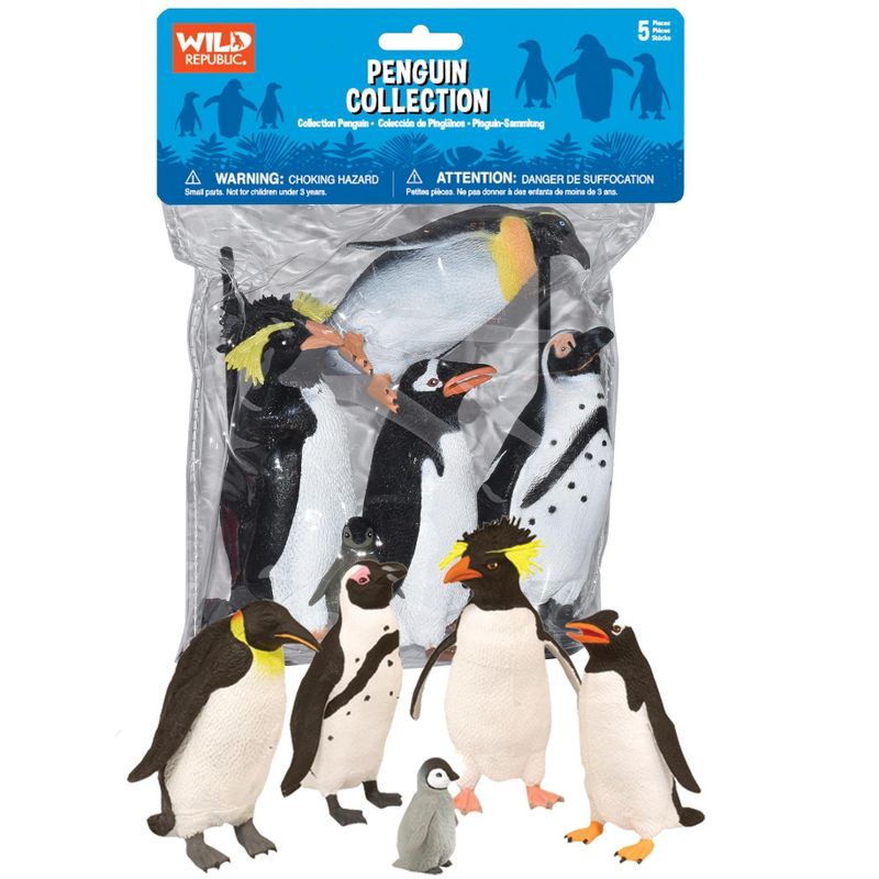 Wild Republic 5-Piece Penguin Figurine Set in PVC