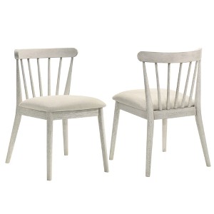 Lyngins Rustic Farmhouse Dining Chairs with High Backrest,Kitchen Chairs Set of 2,Polyester Chairs for Dining Room,Kitchen - 1 of 4