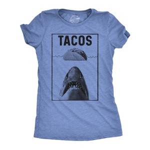Womens Tacos Shark T Shirt Funny Jaws Tee For Ladies - Crazy Dog Women's T Shirt - 1 of 4