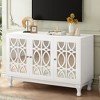 NicBex TV Stand Modern Mirrored TV Stand with 3 Adjustable Shelves Entertainment Center with Wood Legs for TV up to 55 Inches For Living room - 2 of 4