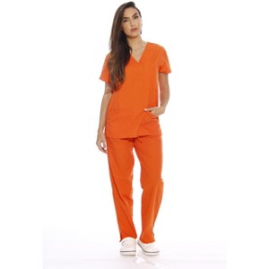 Just Love Scrub Set - 6 Pocket Medical Uniform - (V-Neck with Cargo Pant Nurse Set) - 1 of 4