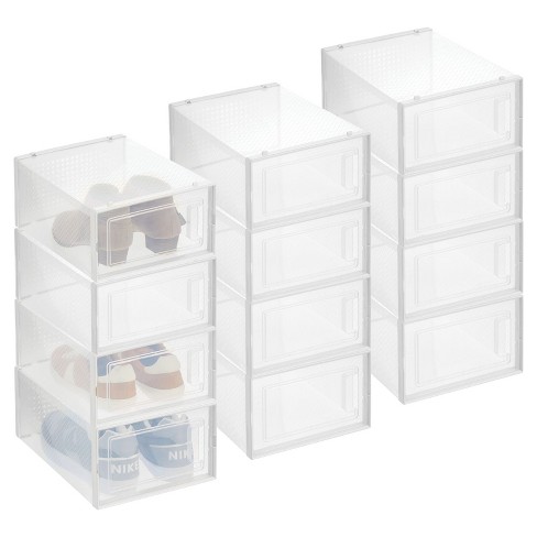 Mpm Shoe Box 12pcs, Stackable Clear Plastic Shoe Organizer, Shoe Rack,  Sneaker Storage Box With Lid, For Men And Women S : Target