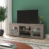 Emma and Oliver TV Stand for up to 80" TV's - 65" Media Console with Classic Full Glass Doors & 3 Adjustable Shelves - 2 of 4