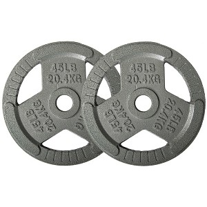 Kumasinova 2" Olympic Cast Iron Weight Plates,Gray Baked Enamel Finish Barbell Plates,Many Options - 1 of 4