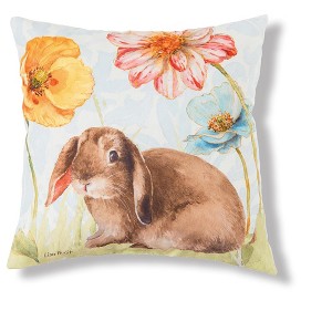 C&F Home 18" x 18" Floppy Ear Bunny Spring Easter Spring Themed Indoor/Outdoor Accent Throw Pillow - 1 of 4