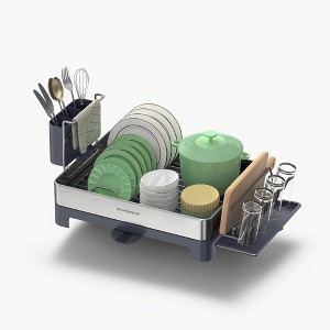 Stainless Steel Dish Drying Rack - Rotatable Spout, Fingerprint-Resistant Dish Drainers for Kitchen Counter, 12.5 x 22.5 inches - 1 of 3
