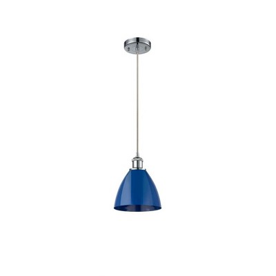 Plymouth Dome - 1 Light Cord Hung Mini Pendant In Industrial Style-11.25 Inches Tall and 7.5 Inches Wide