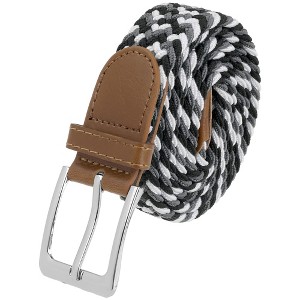 INSPIRE CHIC Gender Neutral Braided Stretch Multicolored Elastic Woven Golf Jean Belts Waistband 1Pc - 1 of 4