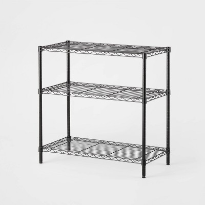 3 Tier Wire Shelving Black - Brightroom™