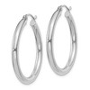 Black Bow Jewelry 3mm, 14k White Gold Classic Round Hoop Earrings, 30mm (1 1/8 Inch) - 2 of 4