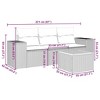 vidaXL Patio Sofa Set with Cushions Outdoor Furniture 4 Piece Poly Rattan - Gray - 3 of 4