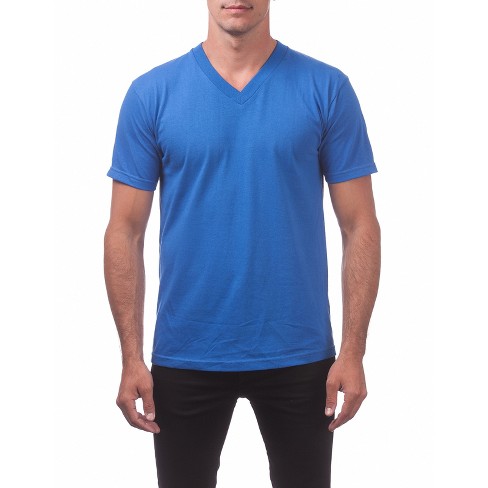Pro Club Men's Comfort Cotton Short Sleeve V-neck Tee T-shirt - Royal ...