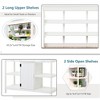 SKRAN 66" Large Outdoor Farmhouse Wooden Potting Bench Table, Garden Workstation with 2 Drawers,Cabinet and Open Shelves for Backyard, Mudroom,White - 4 of 4