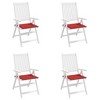 vidaXL Outdoor Living Space Garden Chair Cushions, Set of 4, Durable Oxford Fabric, 19.7"x19.7"x1.2", Cozy Foam Fiber Filling, Vibrant Red - 4 of 4