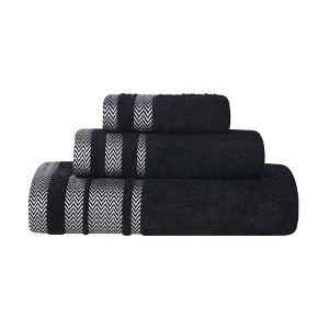 Cotton Medium Weight 3 Piece Bathroom Towel Set by Blue Nile Mills - 1 of 4
