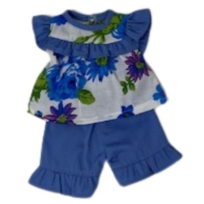 Doll Clothes Superstore Blue Flowers Shorts Fits 12 Inch Baby Alive And Little Baby Dolls, 1 of 5